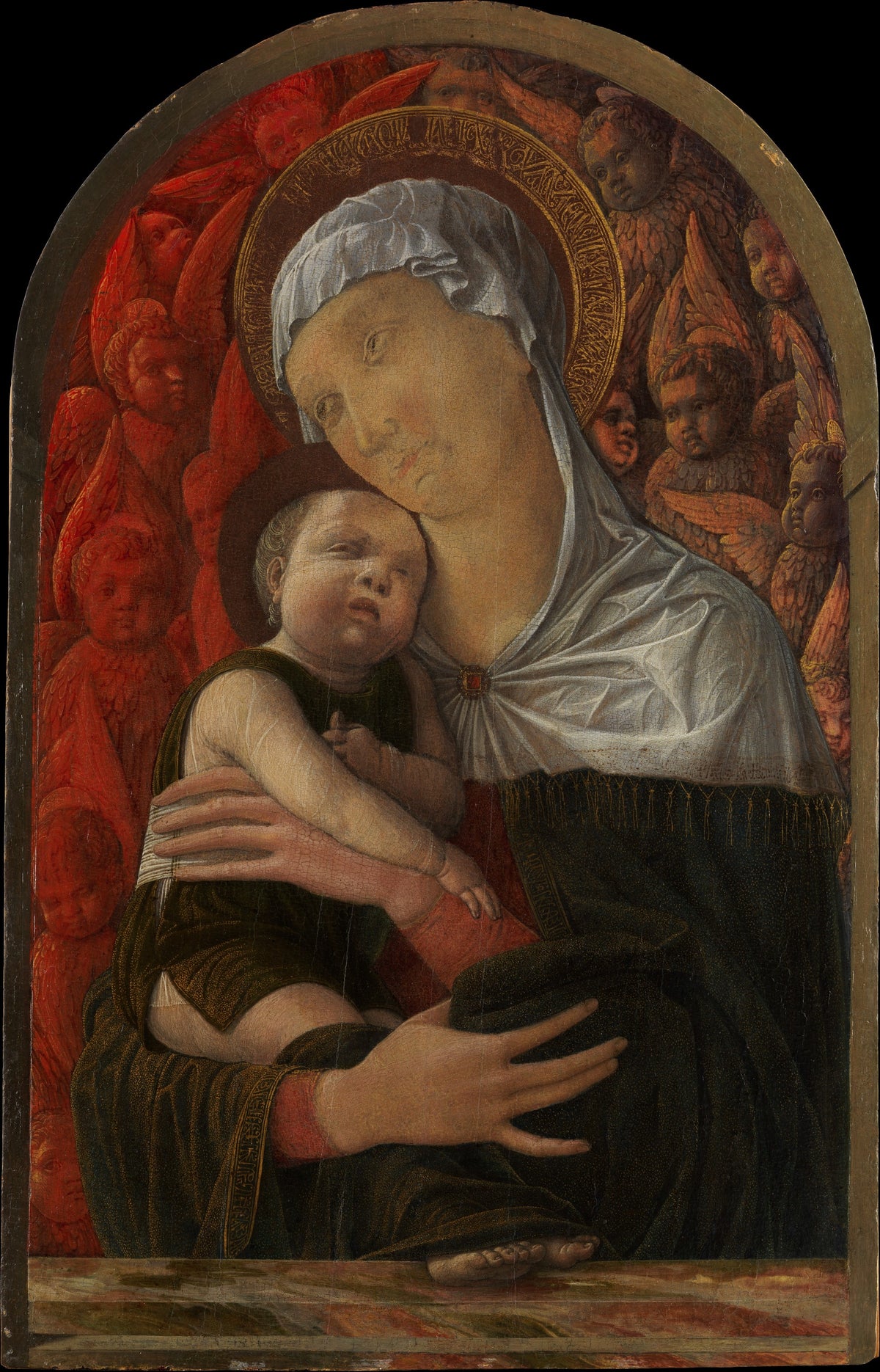 Madonna and Child with Seraphim and Cherubim by Andrea Mantegna - Tempera canvas print