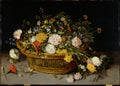 A Basket of Flowers by Jan Brueghel the Younger - Classic Art canvas print