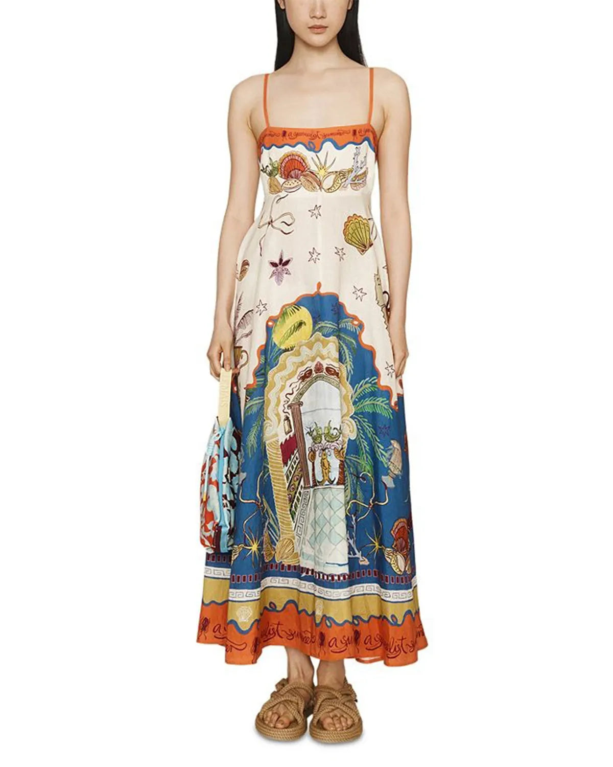 Linen Surrealist Sundress
