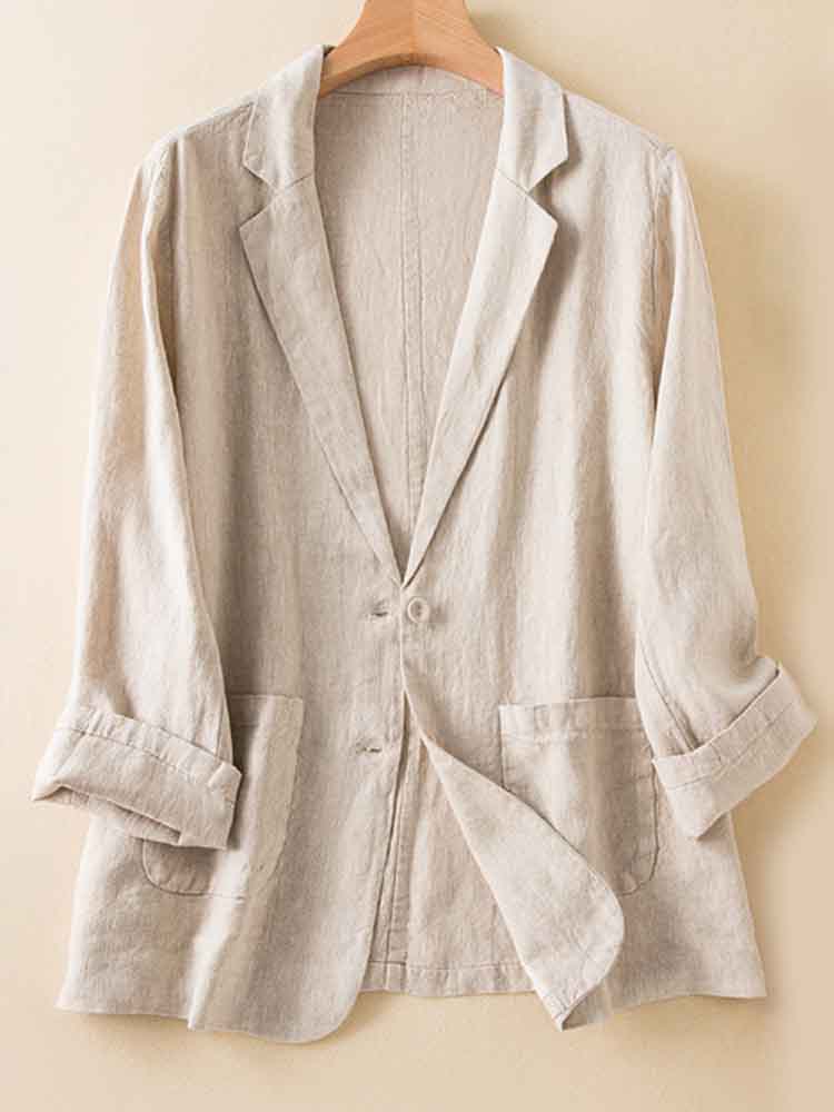 Women's Simple Versatile Linen Blend Casual Jacket