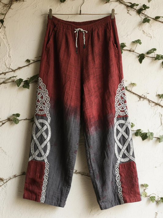 Women's Celtic Knot Lace Art Comfort Casual Pants