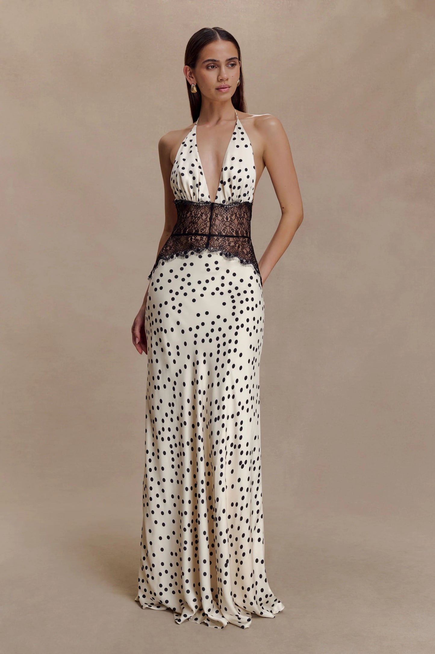 Dinah Lace And Satin Maxi Dress