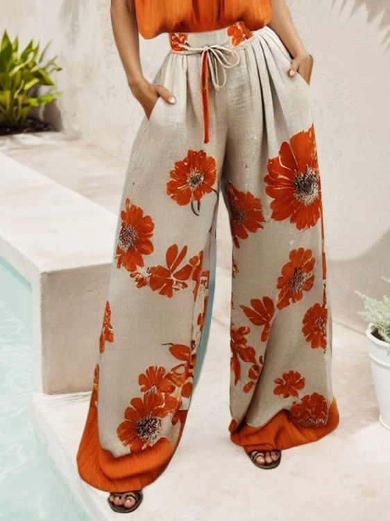 Vacation Floral Fashion Pants