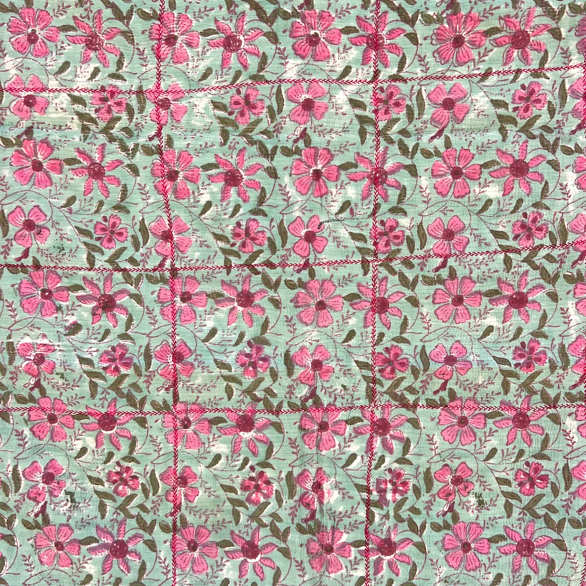Pink Flowers with Green Boarder Rallie