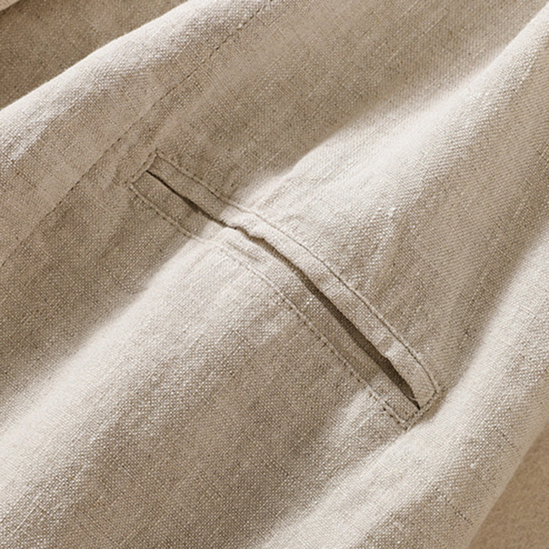 Women'S Solid Linen Blend Casual Jacket