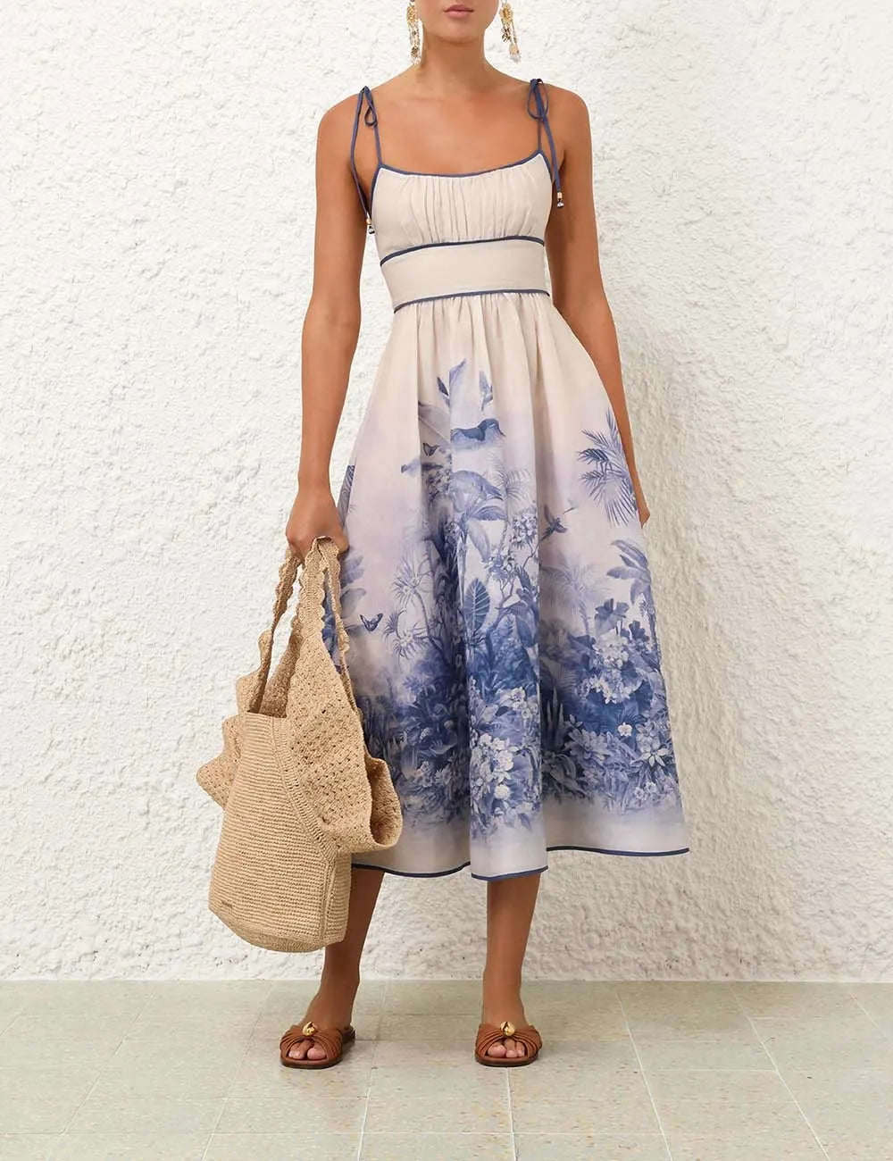 Vintage Resort Floral Halter Dress