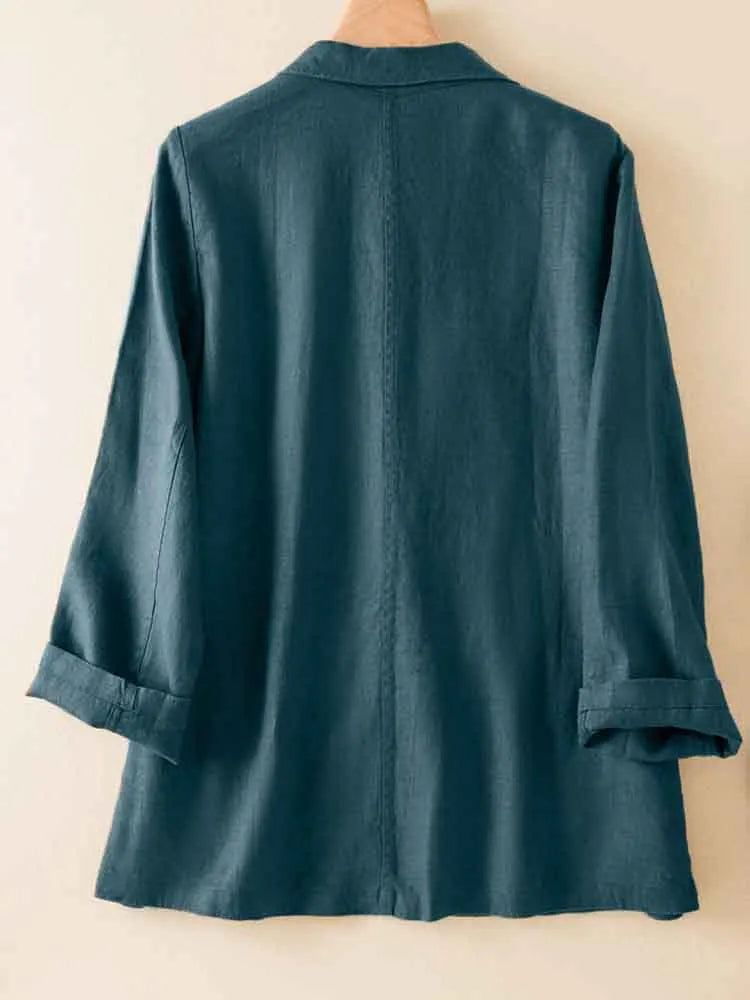 Women's Simple Versatile Linen Blend Casual Jacket