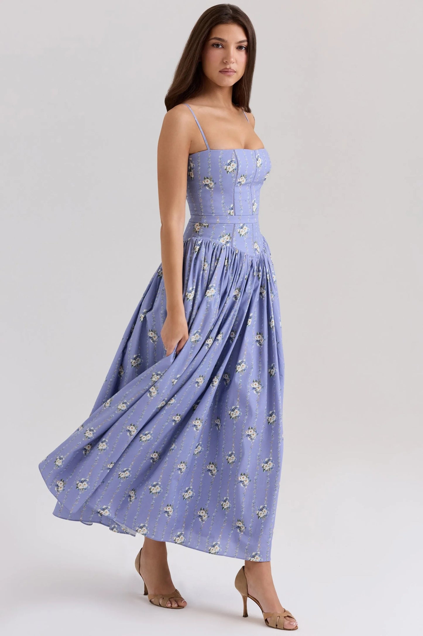 Sundress – Corset Midi Dress with Adjustable Straps