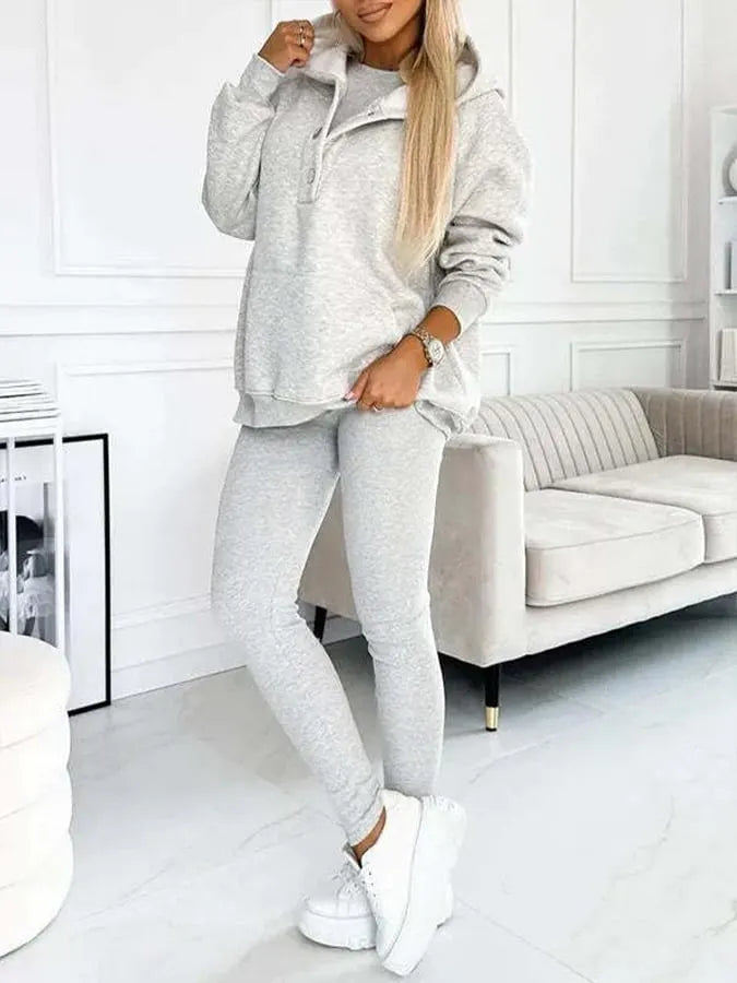 Women'S Sports Casual Hooded Sweatshirt + Slim Vest Pants Three-Piece Set