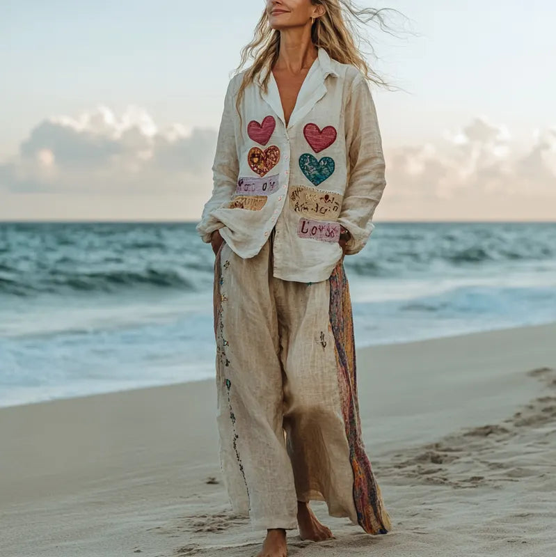 Comfort Vacation Oversized Linen Long Sleeve Set