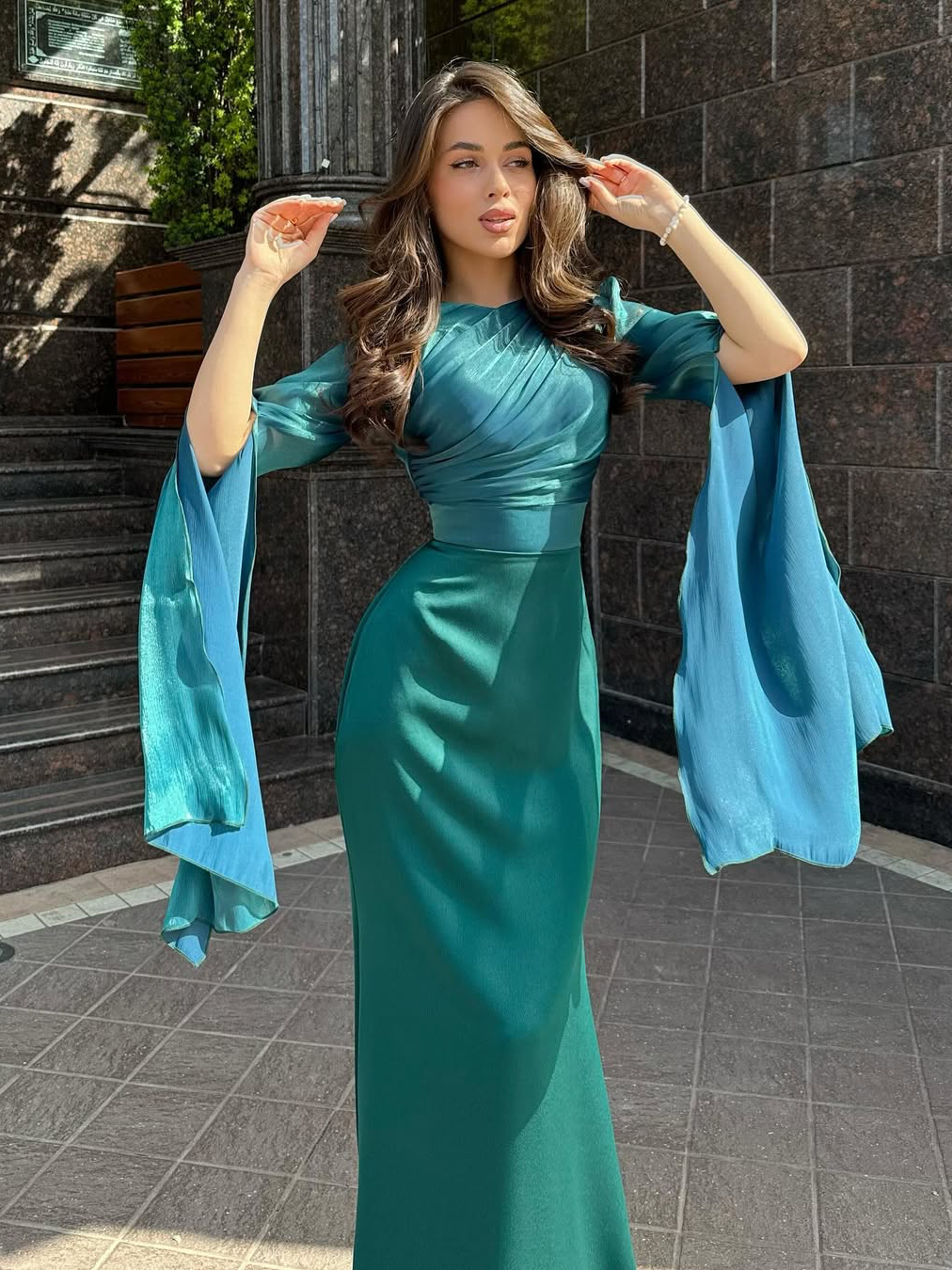 Elegant Satin Fitted Dress