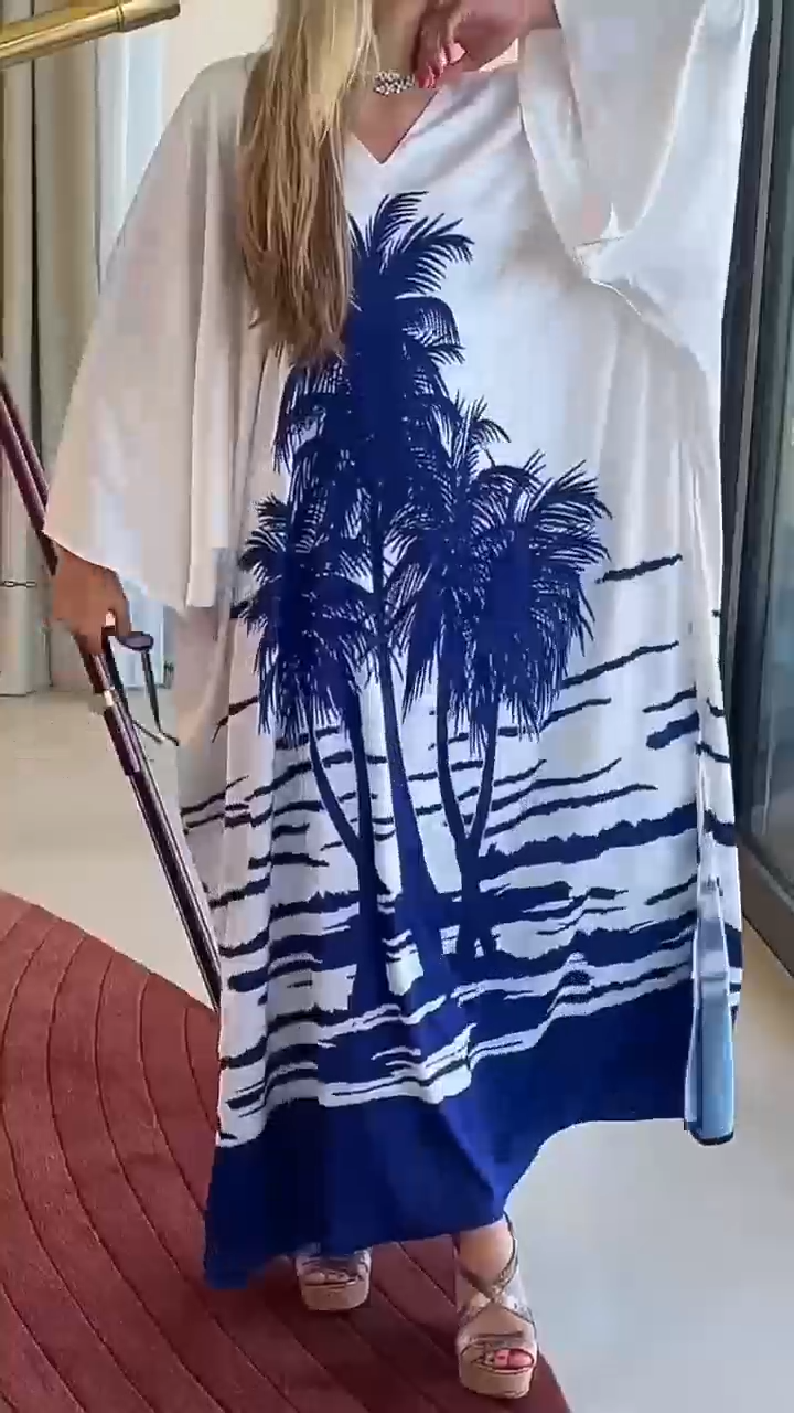 Loose-Fitting Kimono Sleeve Beach Cover-Up Dress