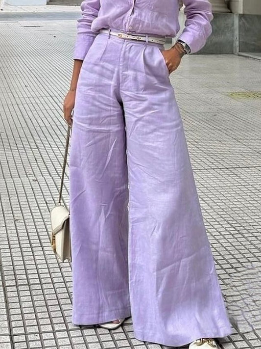 Wide Leg Pocket Linen Pants