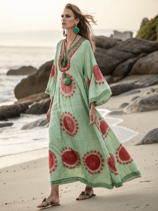 Women's Linen Solid Color Loose Dress