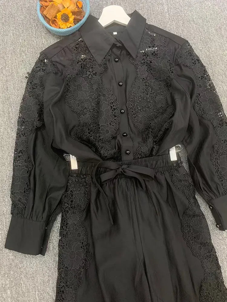 Fashionable and Elegant Lace Stitching Casual Suit,Brand 1:1 replication