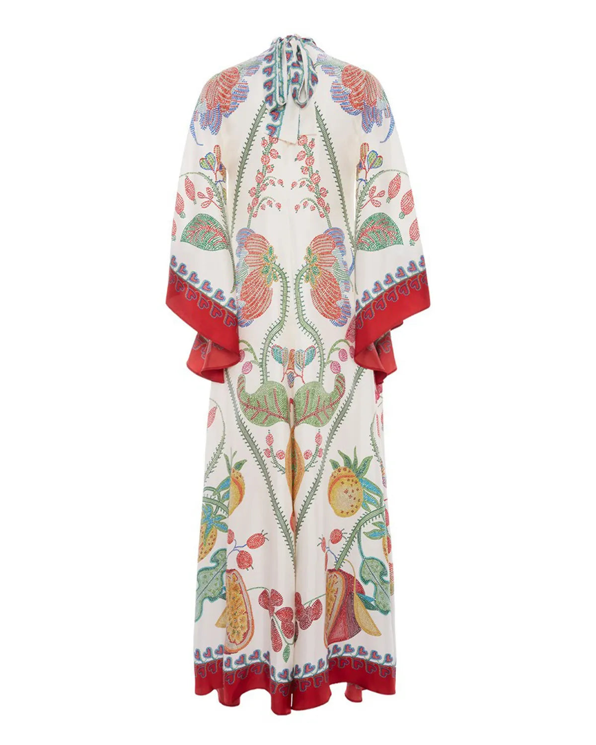 Casual Fashion Print Three-Quarter Sleeve Stand Collar Maxi Dress