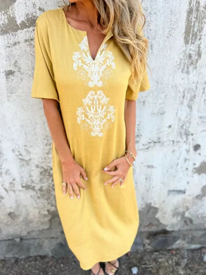 Women's Casual Solid Color Shirt Dress
