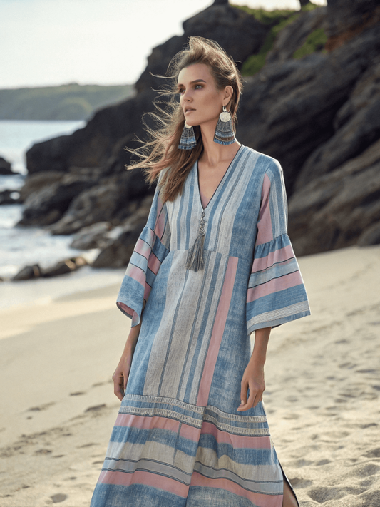 Women's Linen Solid Color Loose Dress