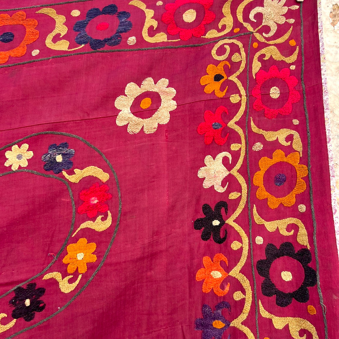 Antique Afghani Silk Thread Suzani N. 1