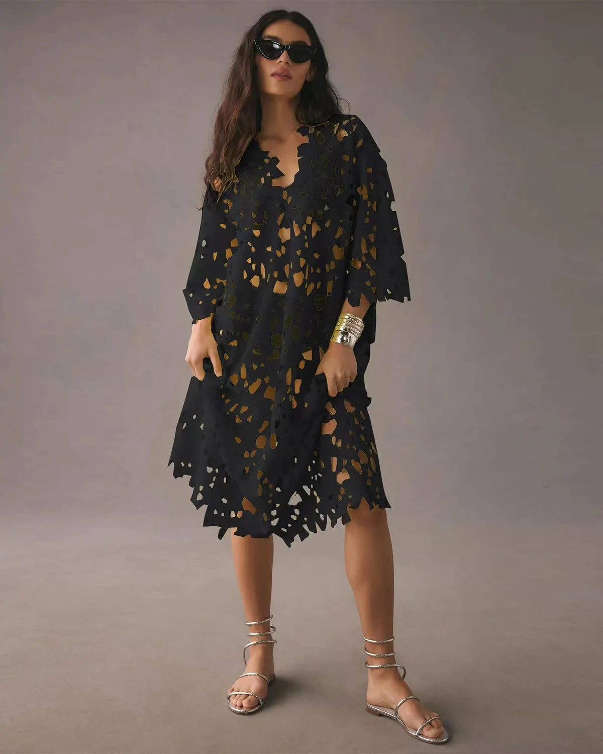 Bohemian Cutout Lace Maxi Dress