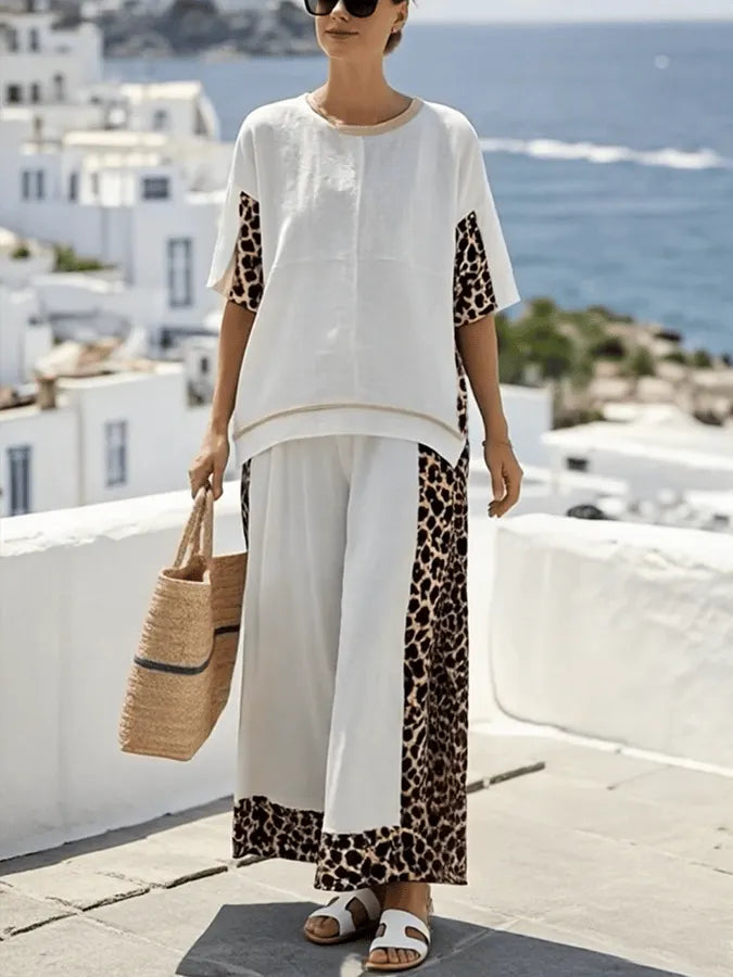 Women's Casual Loose Striped Pants Set