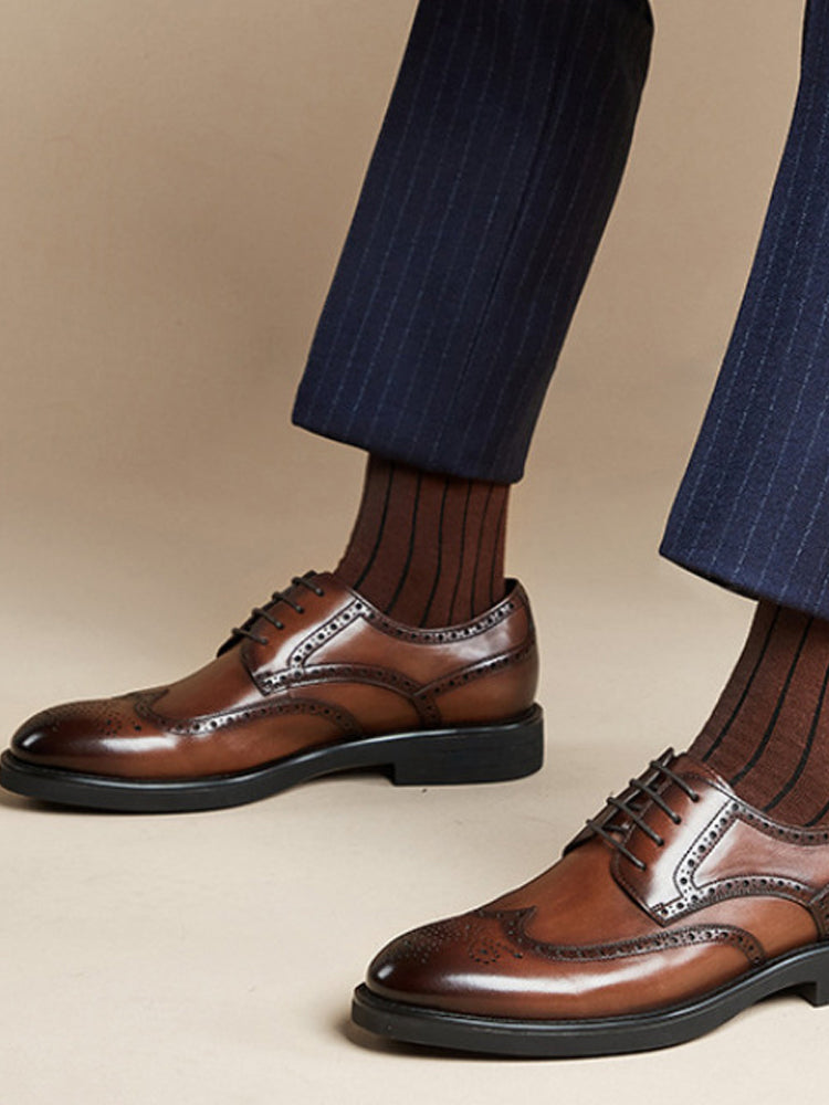 Men's British Carved Brogue Leather Shoes