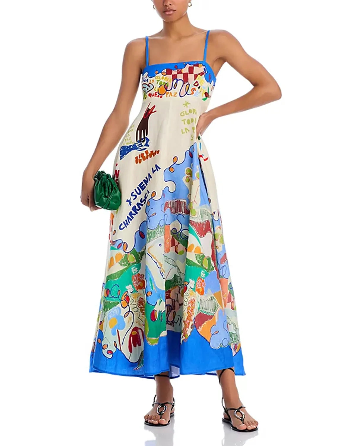 Linen Surrealist Sundress