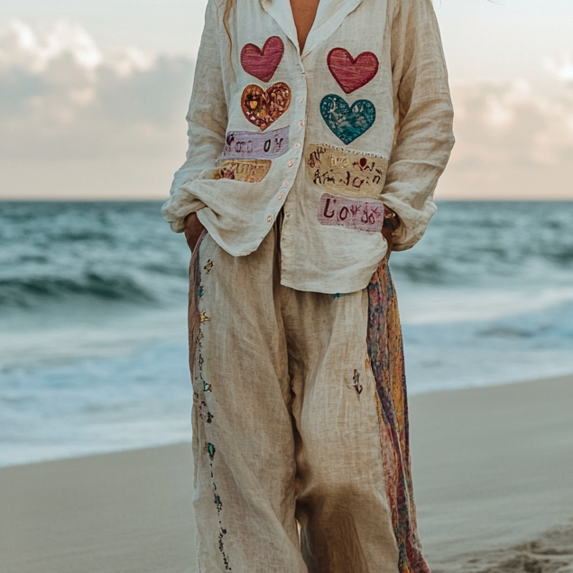 Comfort Vacation Oversized Linen Long Sleeve Set