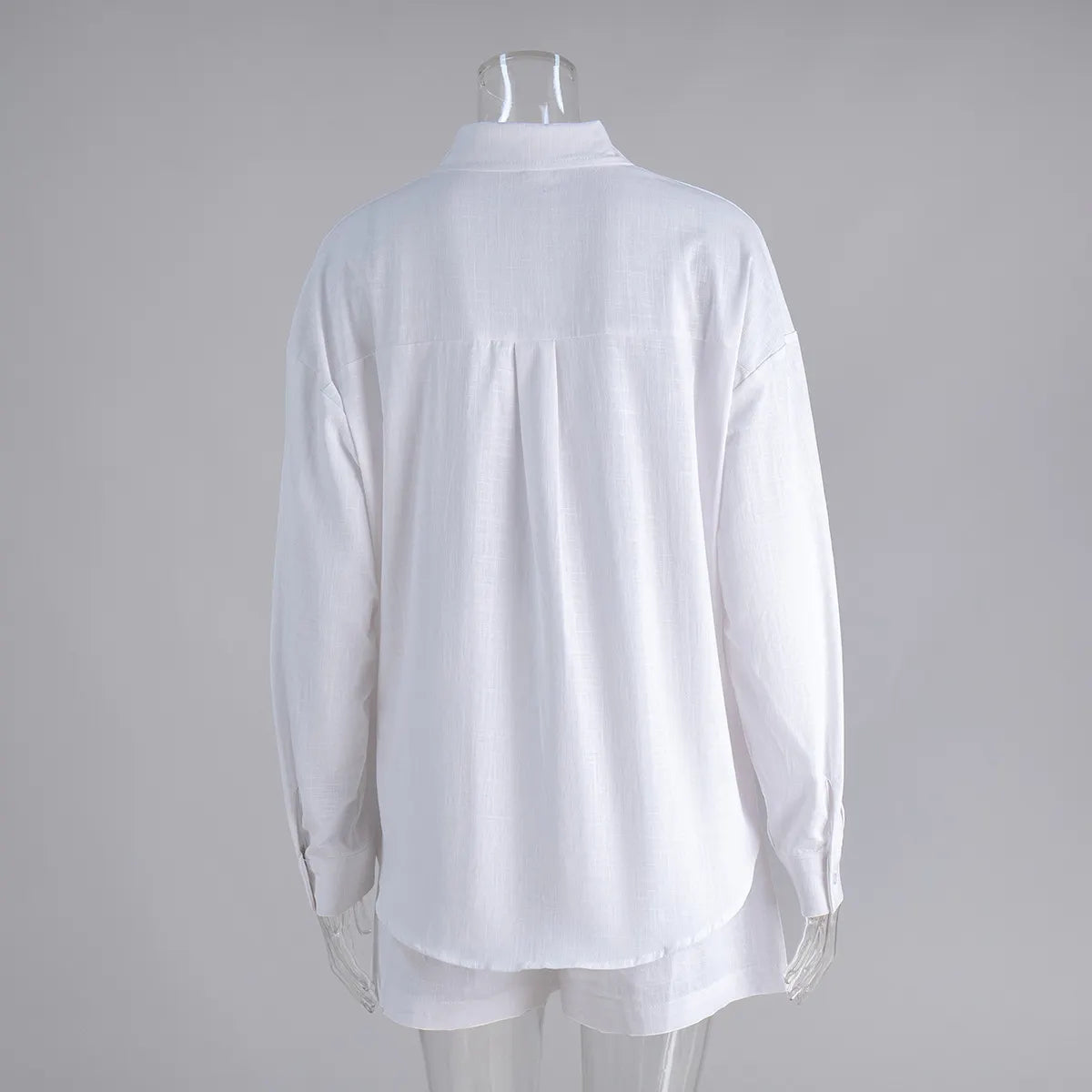 Cotton Cardigan Long Sleeve Shorts Set