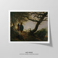 Contemplating the Moon  Friedrich  Art Print by Without A Frame - Oil Painting canvas print