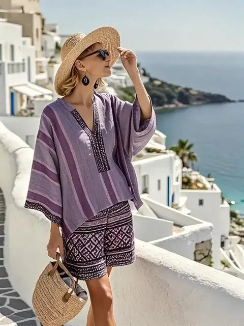 Women'S Loose Striped Pants Suit