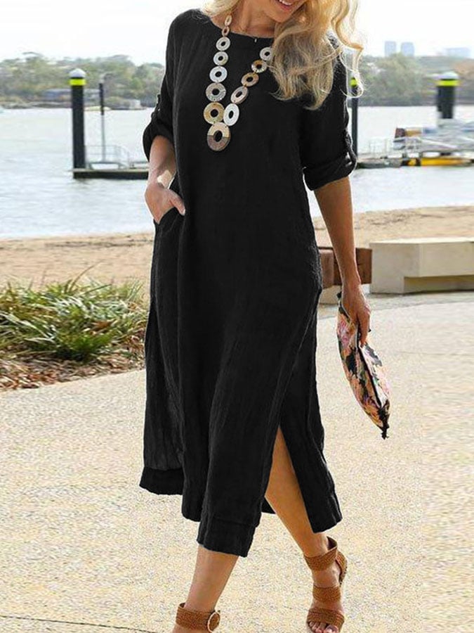 Loose Casual Solid Color Dress