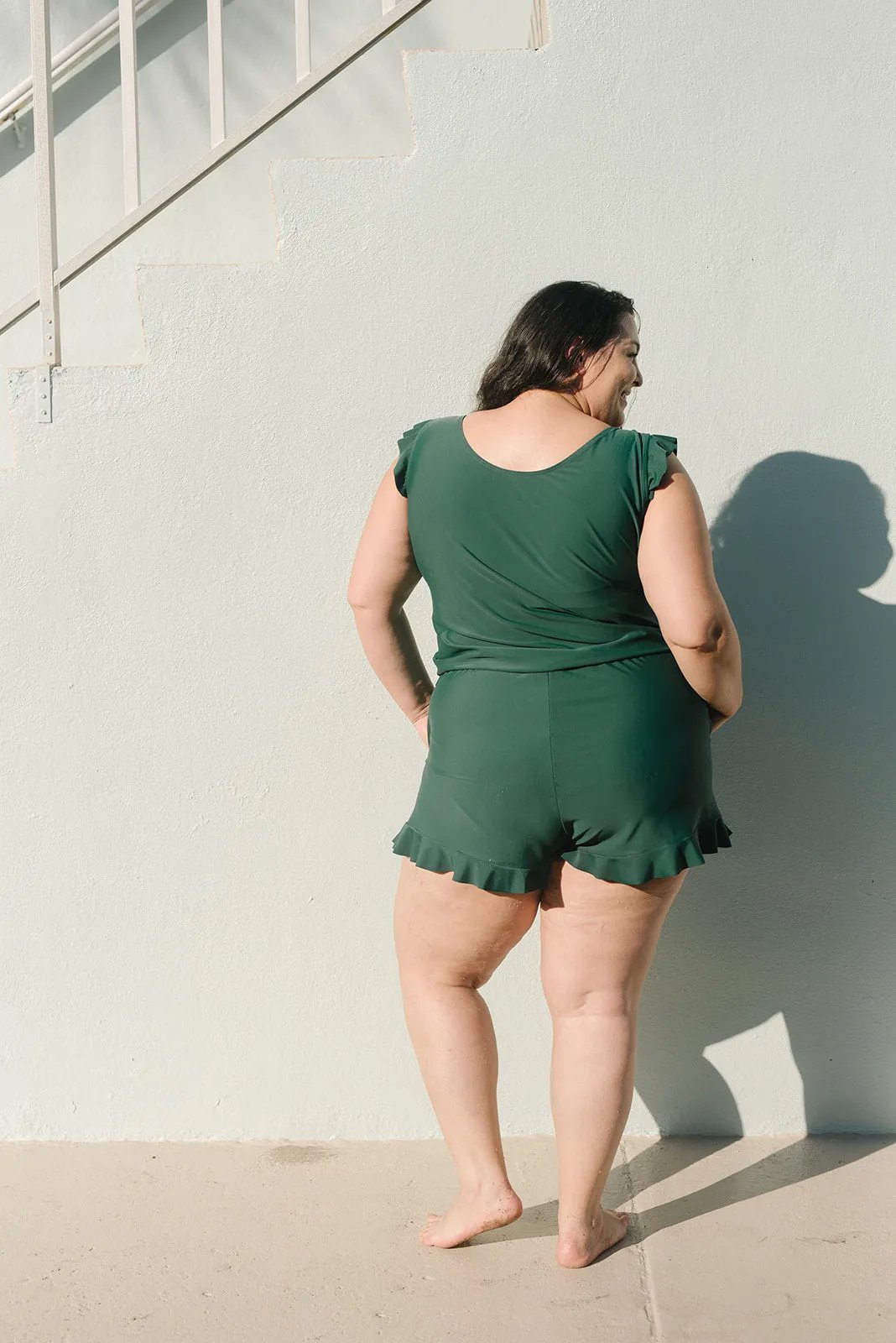 Swim Romper Built-in Bra& Detachable Bra Cup