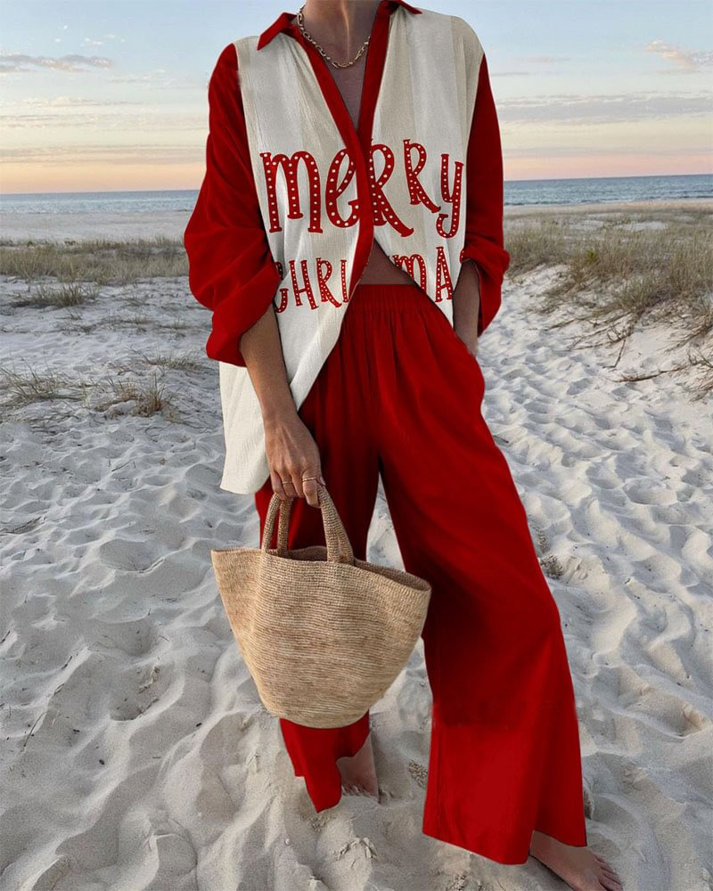 English Alphabet Print Two-Piece Set