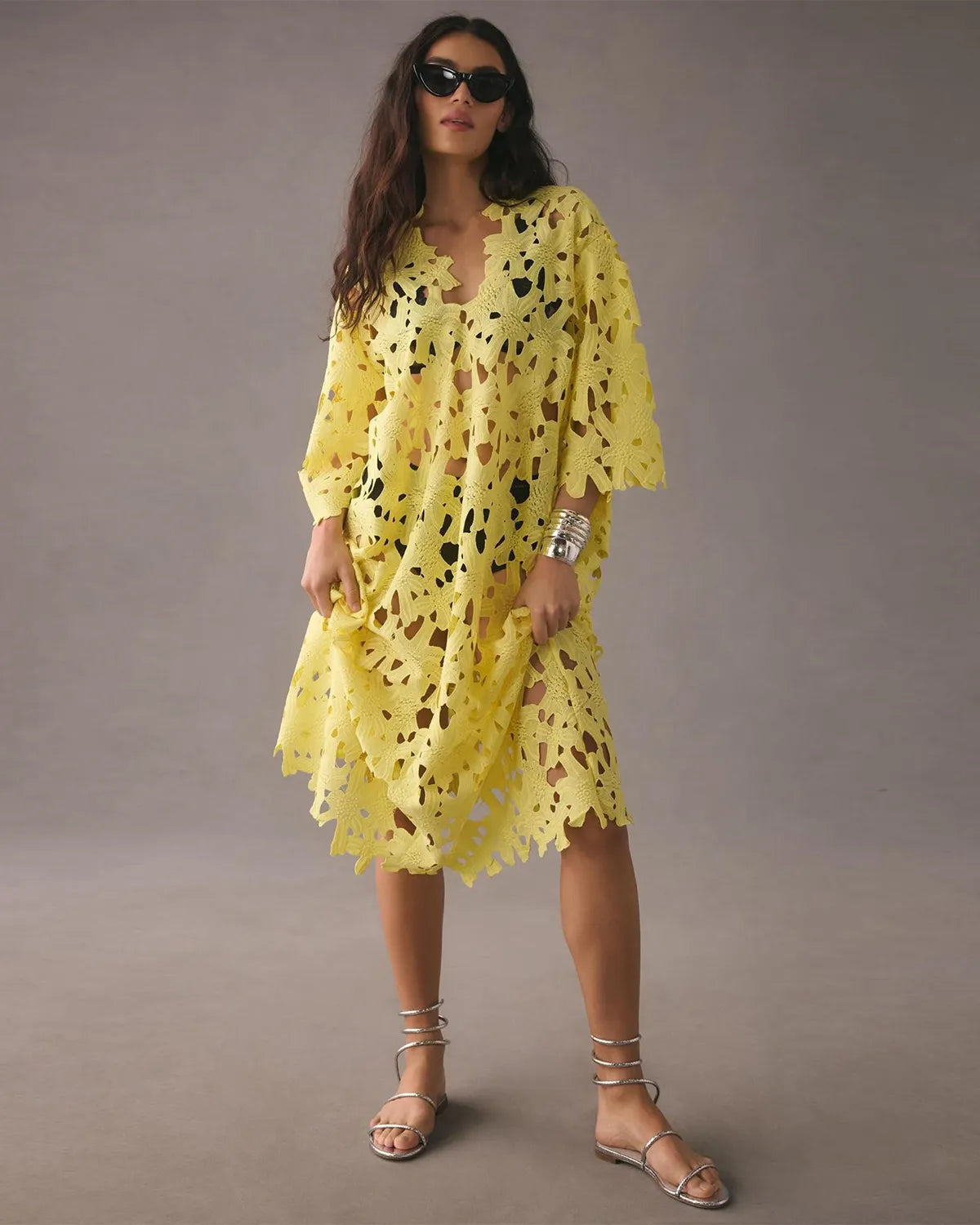 Bohemian Cutout Lace Maxi Dress