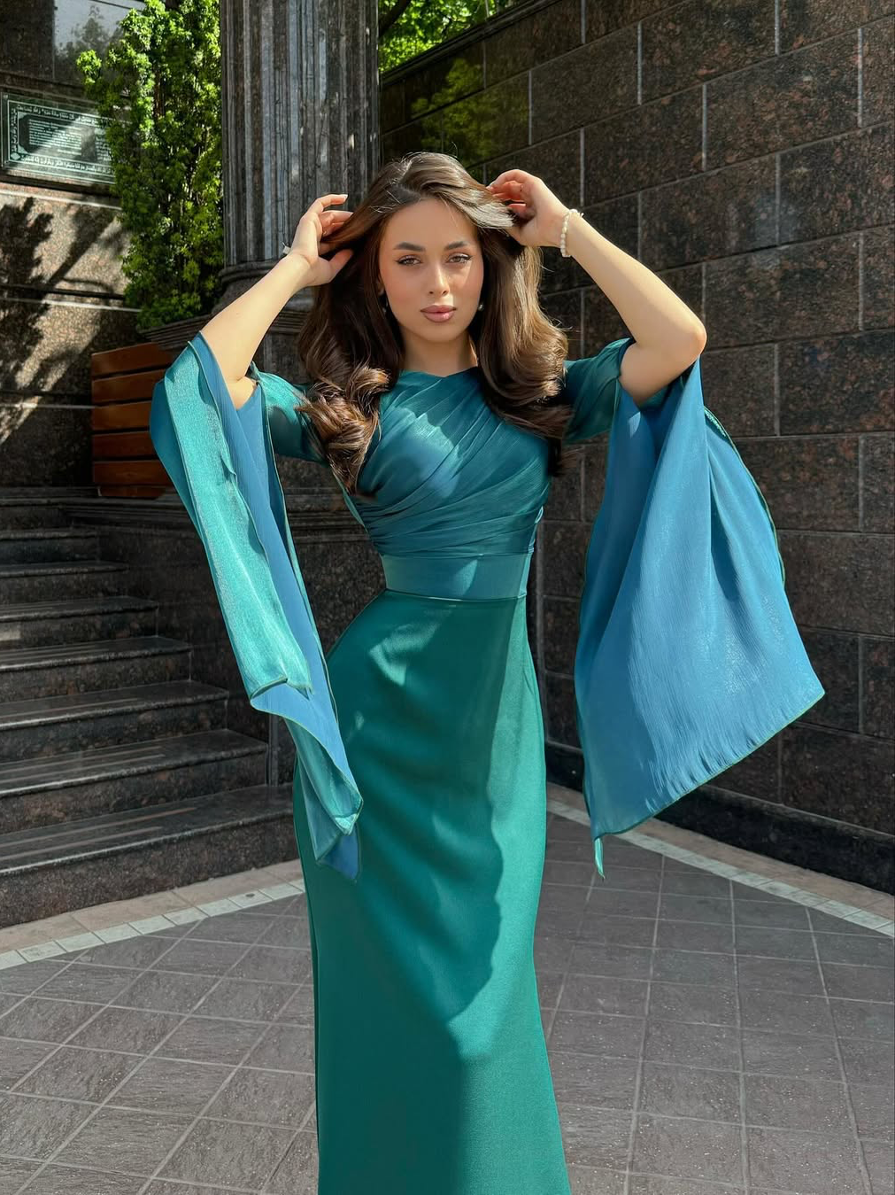 Elegant Satin Fitted Dress