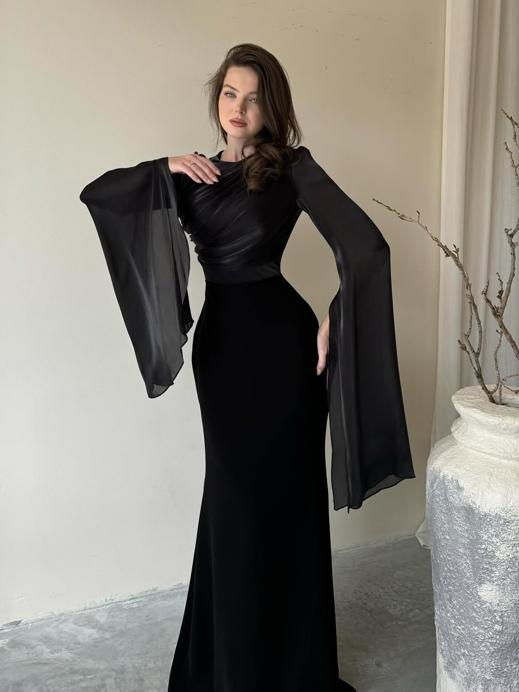Elegant Satin Fitted Dress