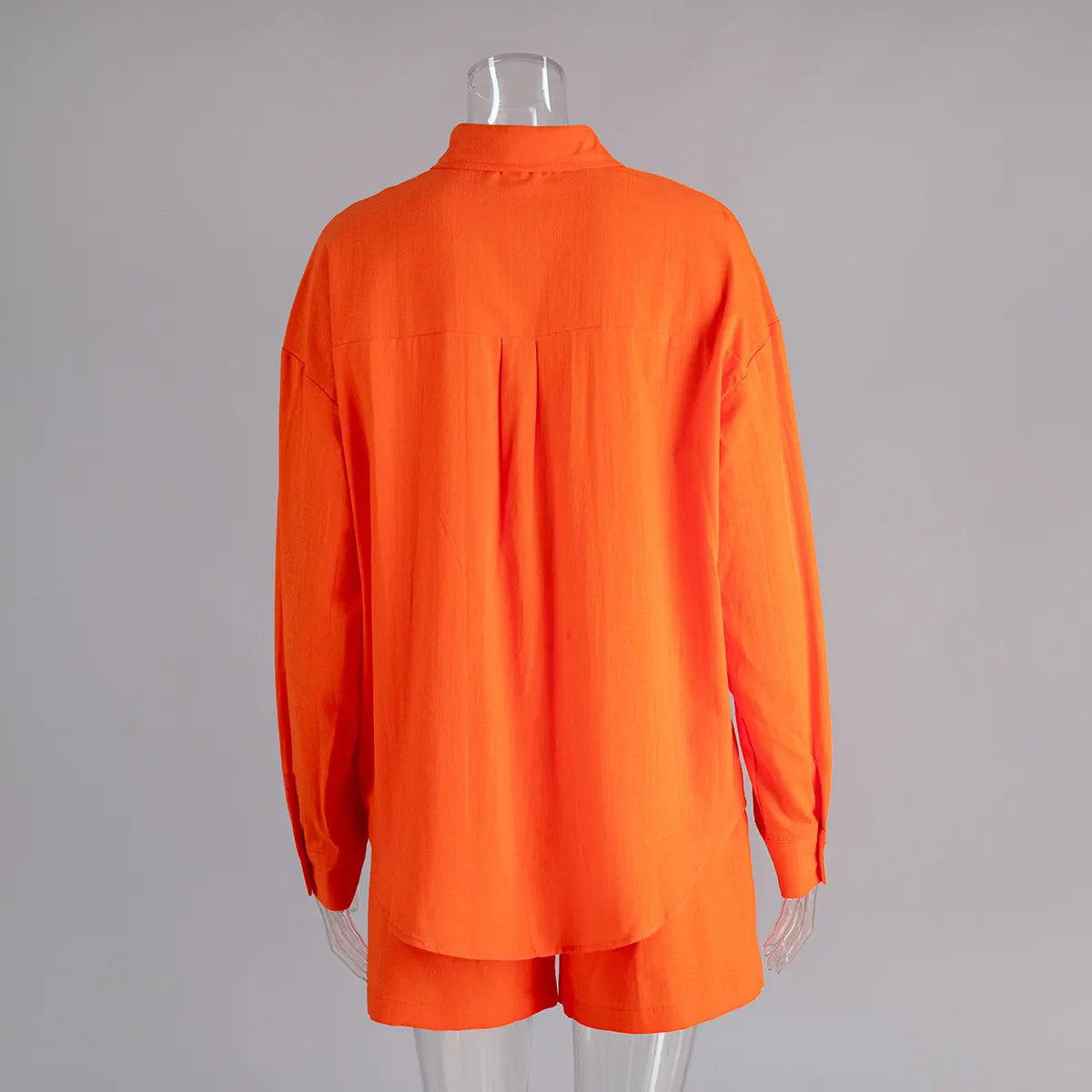 Cotton Cardigan Long Sleeve Shorts Set