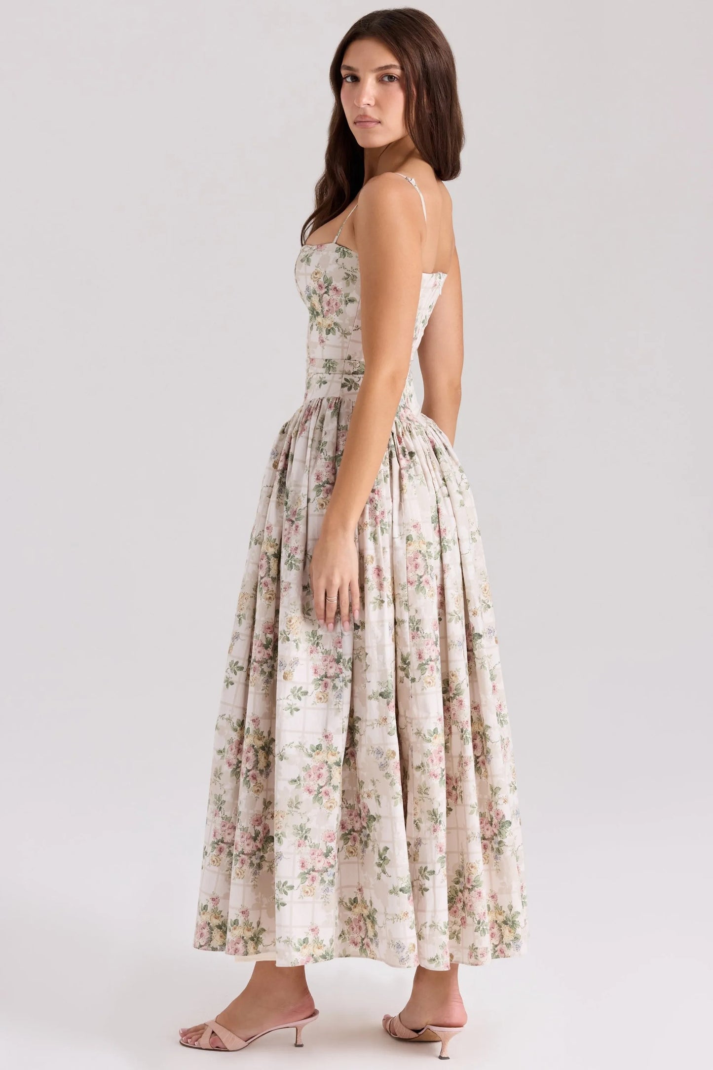 Sundress – Corset Midi Dress with Adjustable Straps