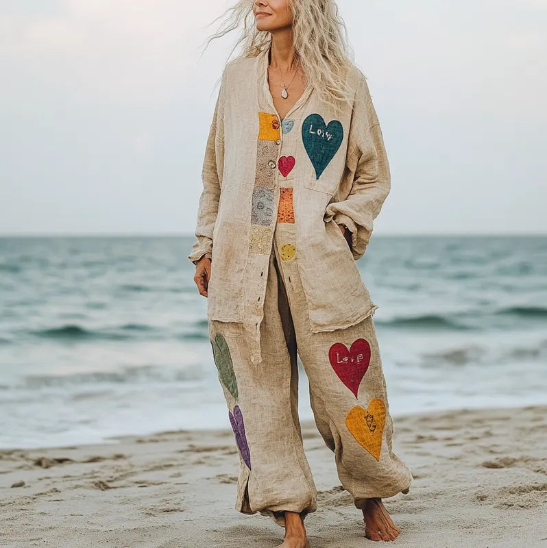 Comfort Vacation Oversized Linen Long Sleeve Set