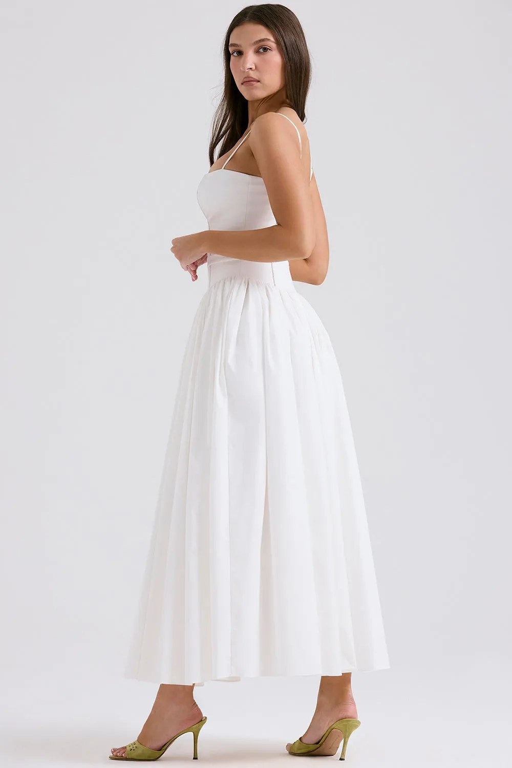 Sundress – Corset Midi Dress with Adjustable Straps