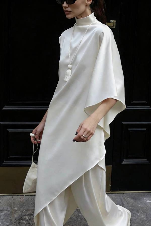 💜 Luxury Satin Maxi Gown | Elegant Flow & Irregular Hem