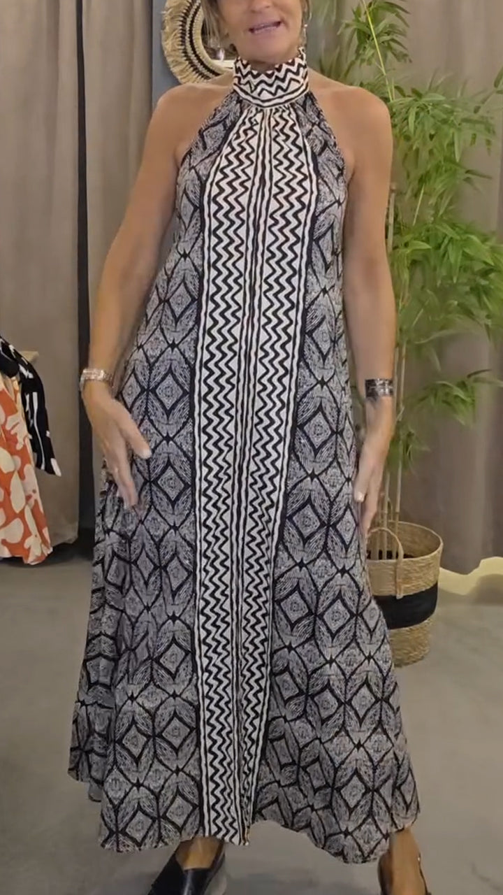 Neck Hanging Printed Casual Dress – Flattering, Effortless & Chic