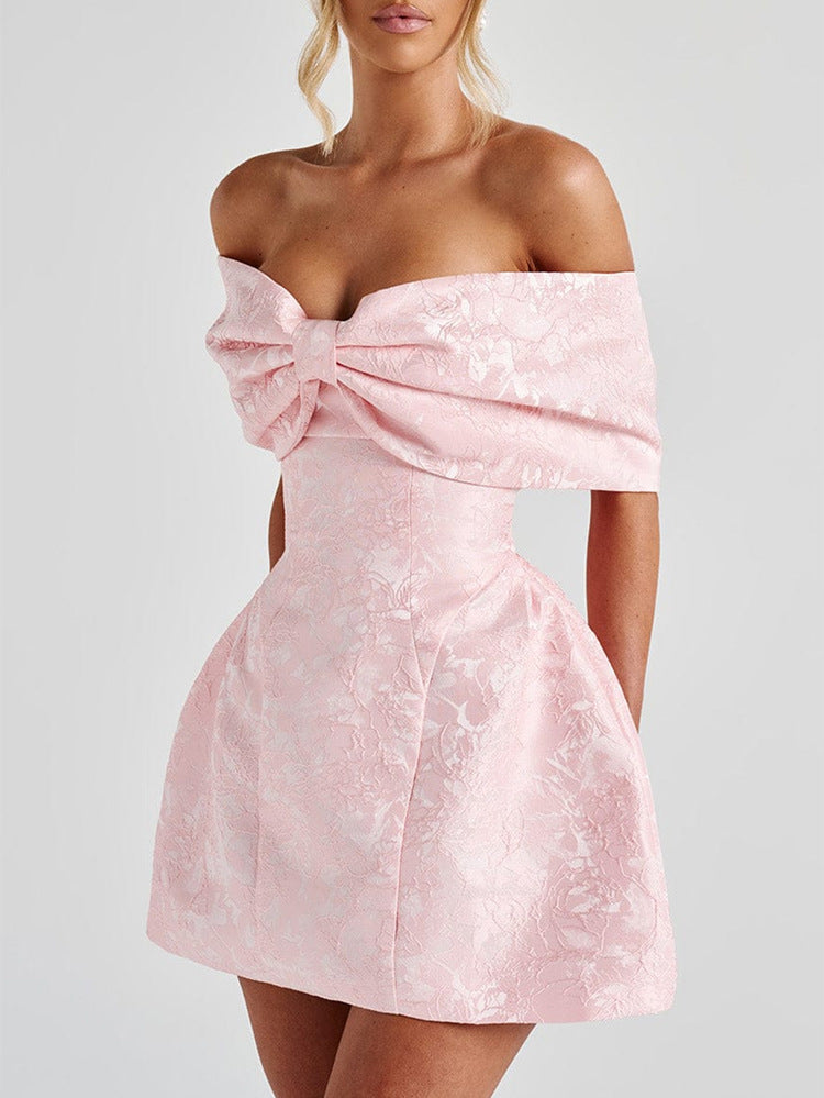 Women's Strapless Bow Homecoming Dress
