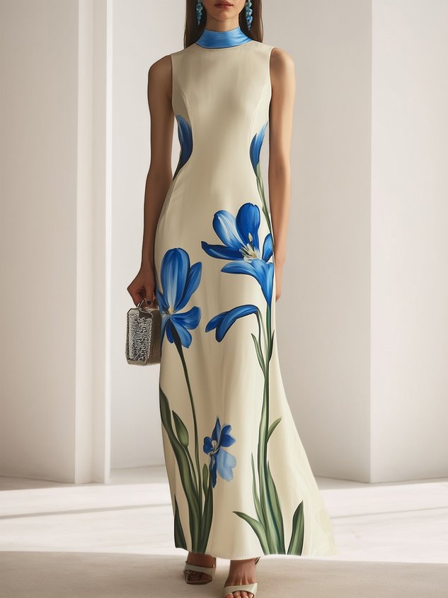 Vacation Floral Printing Maxi Dress