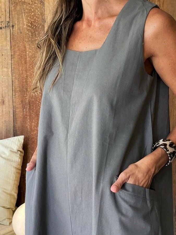 Women'S Casual Solid Color Loose Dress