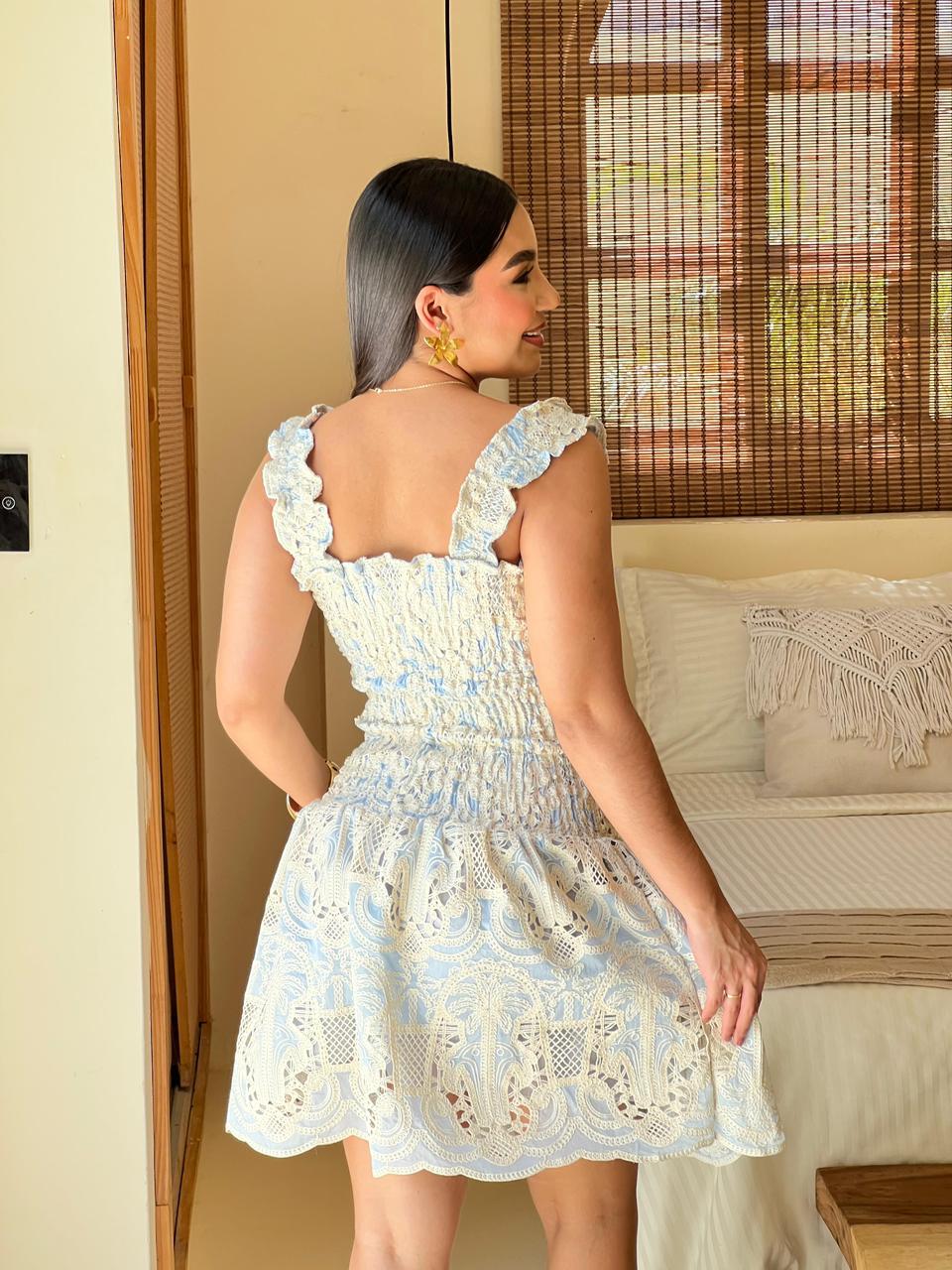 Boho Embroidered Lace A-Line Dress for Summer