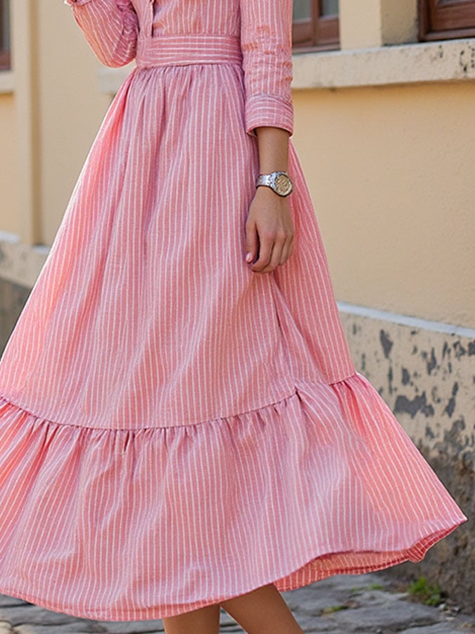 Women's Casual Striped Short Sleeve Dress
