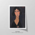 Young Woman with a Rose  Modigliani  Art Print by Without A Frame - Oil Painting canvas print