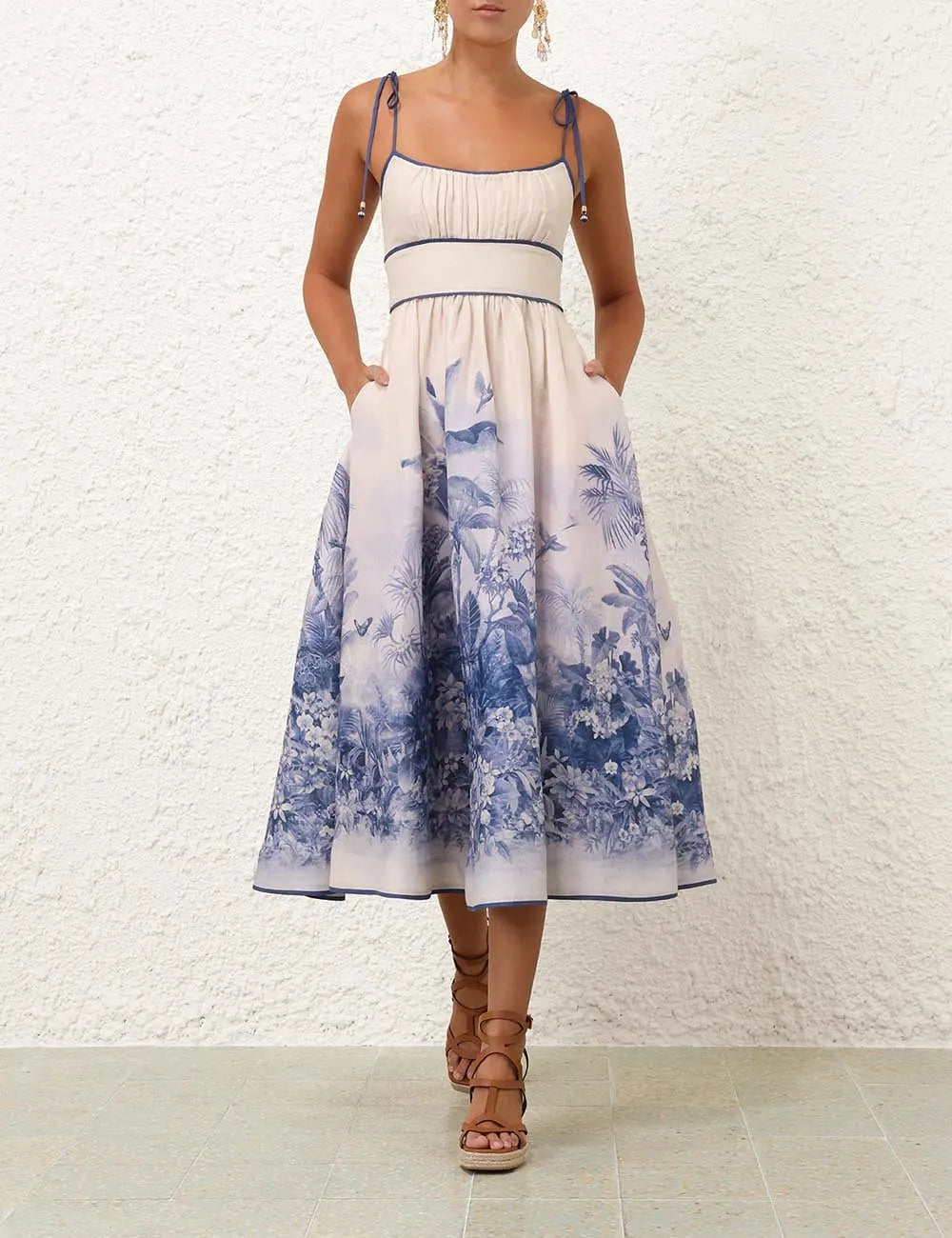 Vintage Resort Floral Halter Dress
